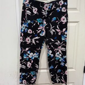 Lane Bryant Black Pants with Floral Design